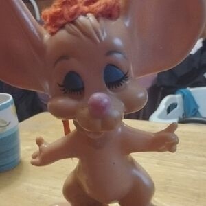 Adorable Brown Mouse Toy with Orange Hair